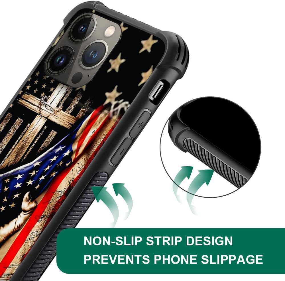 DAIZAG Funda compatible con iPhone 14 Pro, protección completa, a prueba de golpes, antiarañazos, funda de TPU para hombre y mujer, bandera