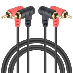 Duttek Cable RCA de 90 grados de 3 pies  3.3 ft, cable RCA doble en ángulo recto macho a macho chapado en oro, cable de audio RCA para Duttek Cable RCA de 90 grados de 3 pies  3.3 ft, cable RCA doble en ángulo recto macho a macho chapado en oro, cable de audio RCA para