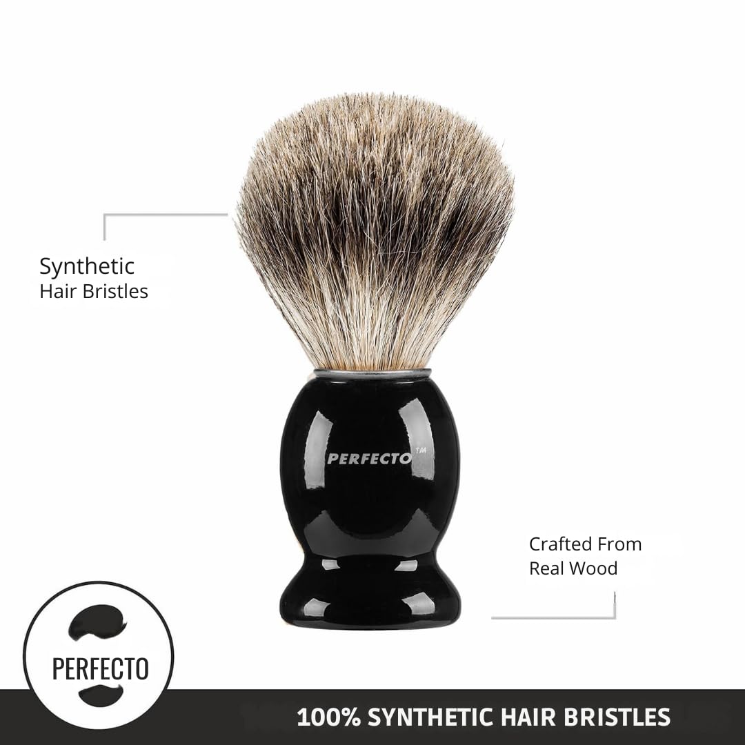 Perfecto Cepillo de afeitar de cerdas sintéticas para hombres, diseñado para el mejor afeitado de tu vida. Brocha de afeitar – Brocha de afeitar