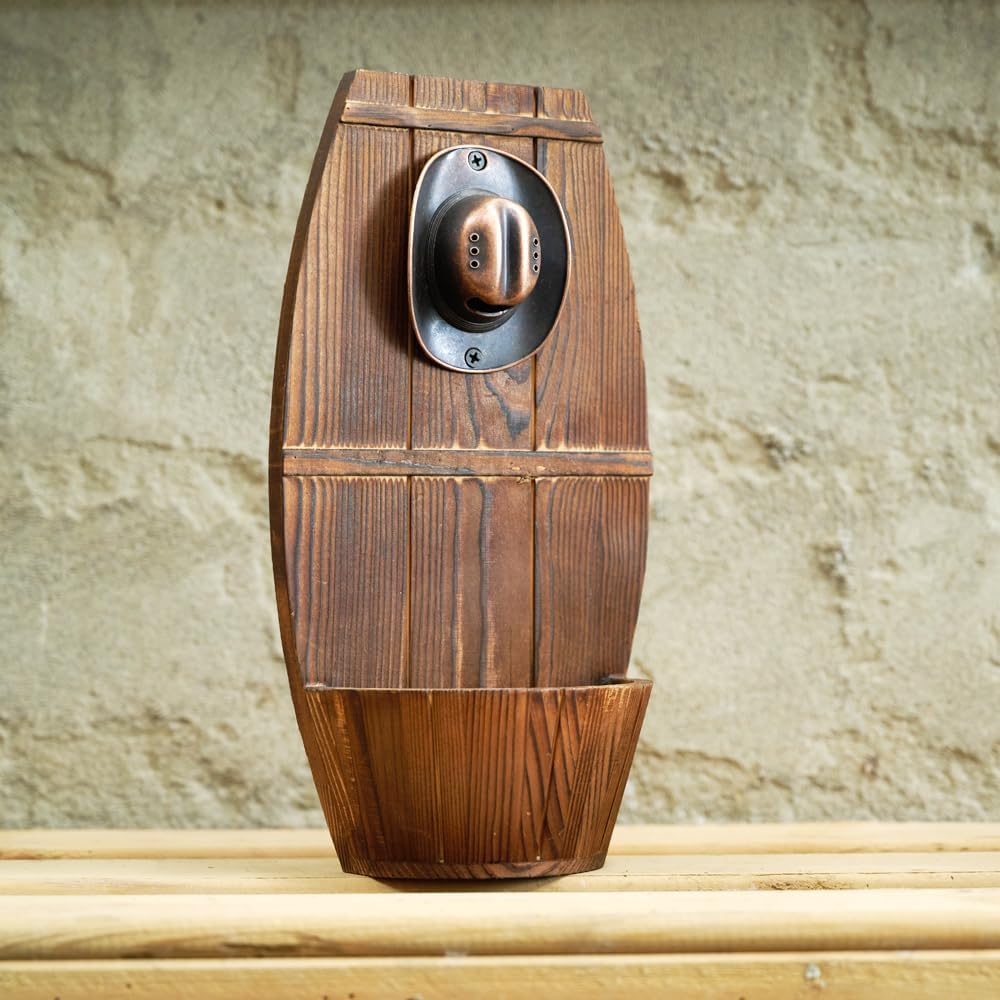 Abrebotellas de barril de cerveza de madera montado en la pared, abrebotellas vintage con colector de tapas, regalo ideal para hombres y amantes de