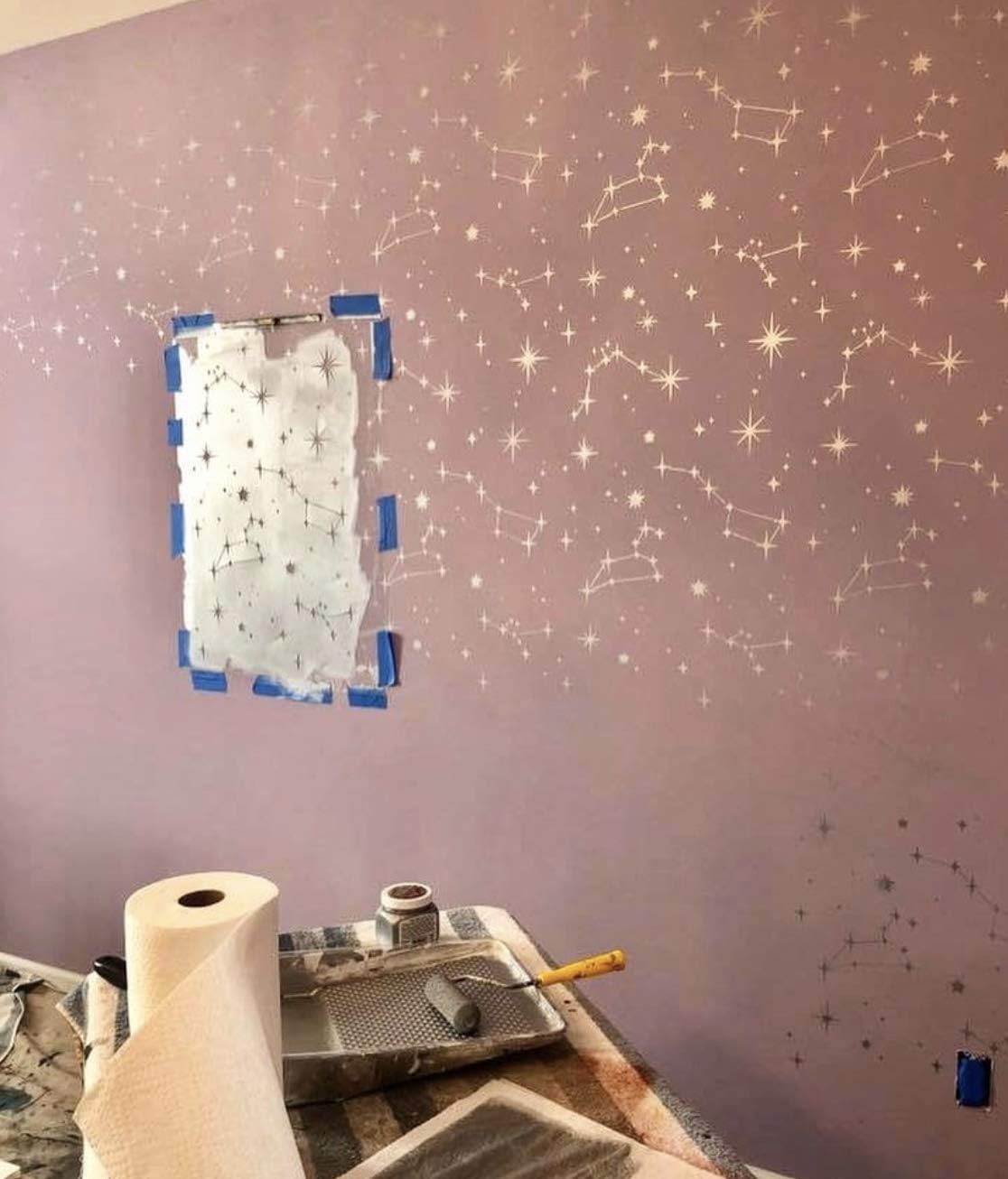 Plantilla de pared de constelaciones, plantillas celestiales para pintura de pared, plantilla reutilizable para pintar paredes, prueba la plantilla