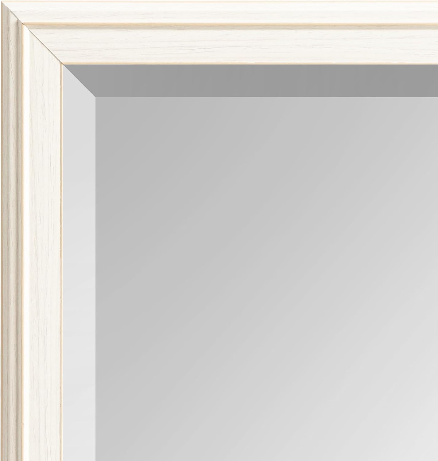 Kate and Laurel Oakhurst – Espejo de pared rectangular tradicional, 18 x 24, blanco suave, espejo de baño vintage envejecido con marco escalonado y