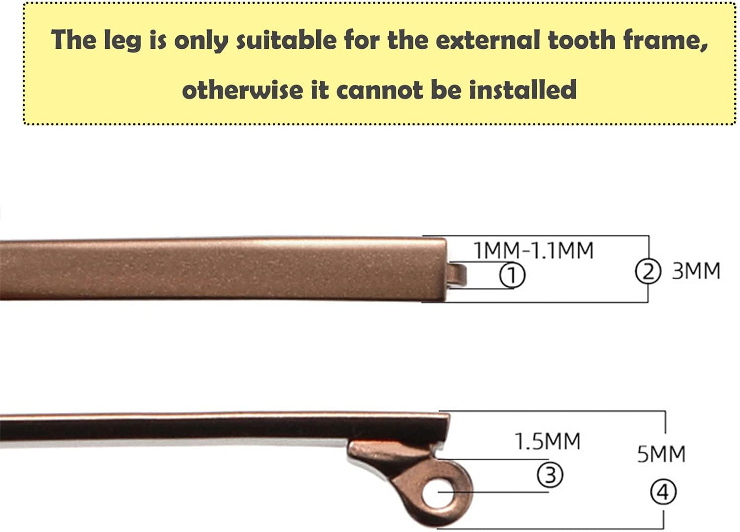 Patillas de repuesto de lentes de metal, repuesto para brazos y piernas, kit de reparación universal de gafas, patillas de bricolaje para anteojos