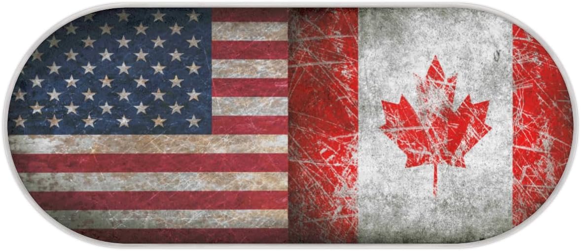 Maple American Flag Memory Foam Bathroom Rug Runner Soft Cozy Bath Rug Water Absorbent Non-Slip Bathroom Mat Thick Velvet Shower Mat Bath Mat for