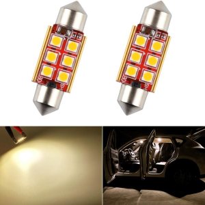 1797 Bombilla LED C5W 6411 6418 DE3425 de 1.417 in, luz blanca cálida 3030 SMD para coches, mapa, matrícula, cajuela, luces de repuesto para lámpara 1797 Bombilla LED C5W 6411 6418 DE3425 de 1.417 in, luz blanca cálida 3030 SMD para coches, mapa, matrícula, cajuela, luces de repuesto para lámpara