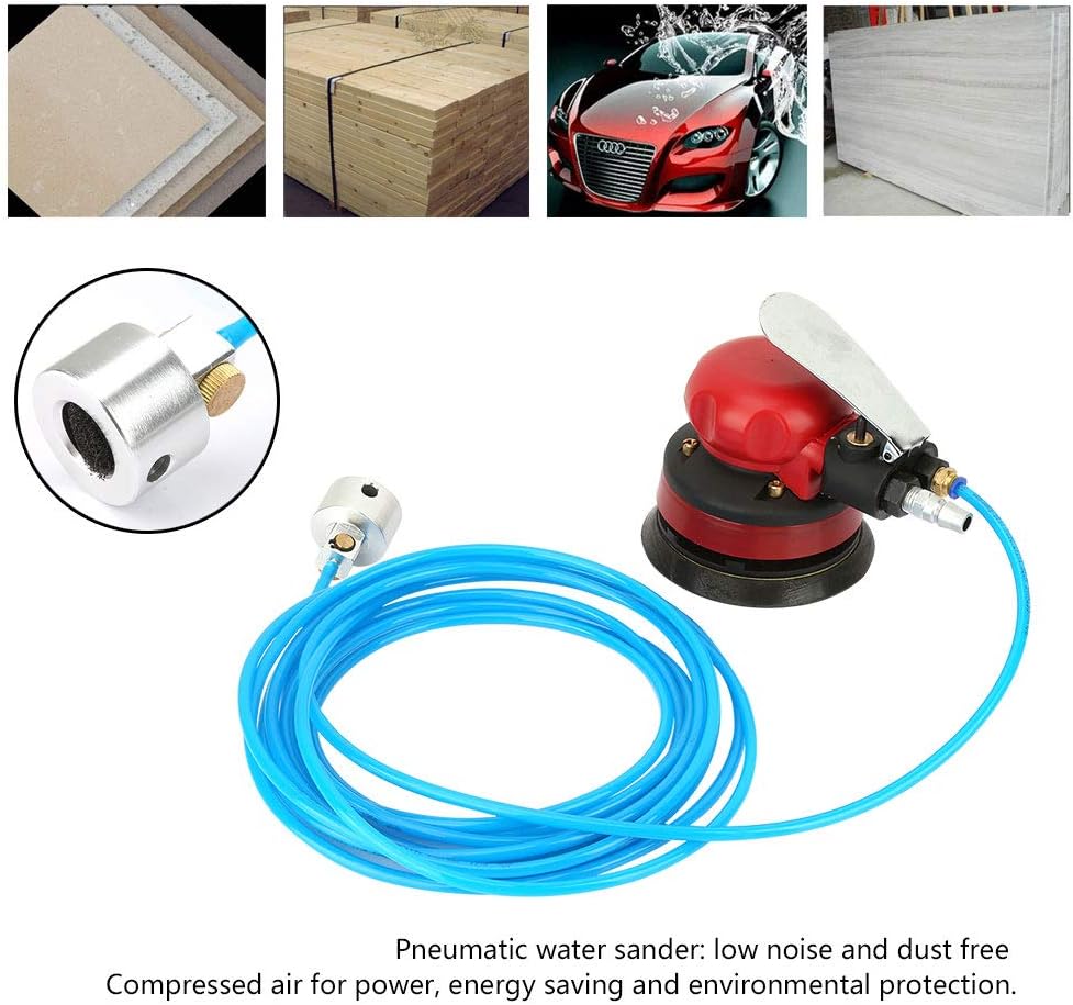 Jadpes – Lijadora neumática de 5 pulgadas y 10000 rpm, lijadora orbital aleatoria de aire profesional de doble acción con kit de máquina de pulir de
