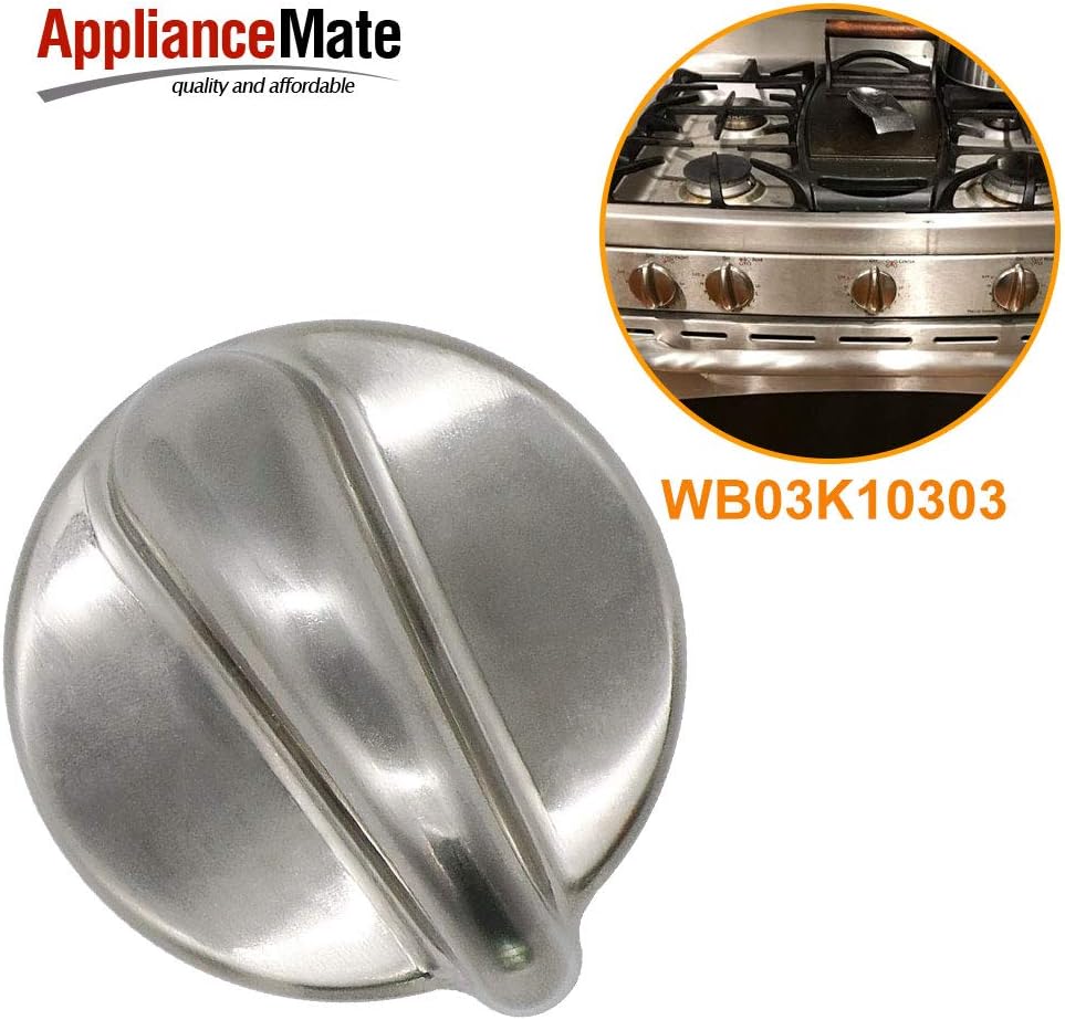 Pomo de control de quemador WB03K10303 mejorado de metal de cuerpo completo para quemador de superficie de estufa, compatible con perilla de control