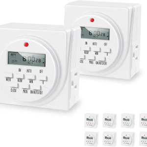 iPower Digital Outlet Timer, 7 Day Heavy Duty Programmable Timer Switch Indoor for Chrismas String Lights, Appliance, Pool Pump, 8 OnOff Programs, iPower Digital Outlet Timer, 7 Day Heavy Duty Programmable Timer Switch Indoor for Chrismas String Lights, Appliance, Pool Pump, 8 OnOff Programs,