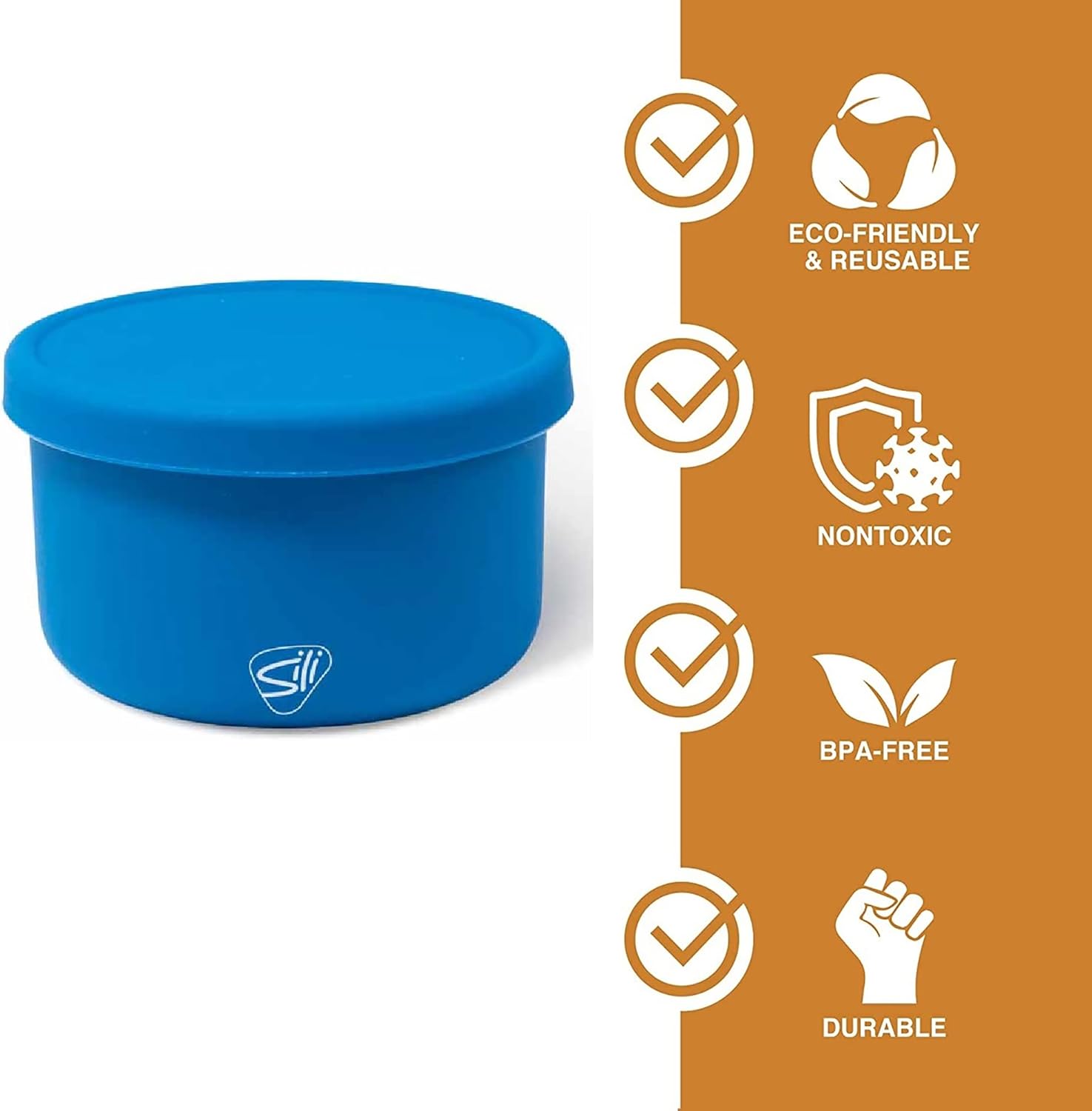 Silipint Cuencos de silicona con tapa de 20 oz Paquete de 2 Piscina profunda y piedra lunar – irrompible, flexible, microondas-horno lavavajillas