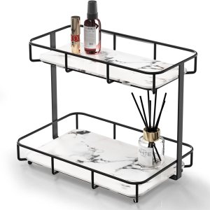 Organizador de baño, organizador de maquillaje, organizador de perfumes, bandeja de cerámica de mármol, organizador de cosméticos y cuidado de la Organizador de baño, organizador de maquillaje, organizador de perfumes, bandeja de cerámica de mármol, organizador de cosméticos y cuidado de la