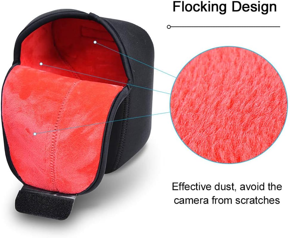 CADeN Funda para cámara DSLR SLR con protección de neopreno, compatible con Nikon, Canon, Pentax, Sony, etc. (grande, negro)