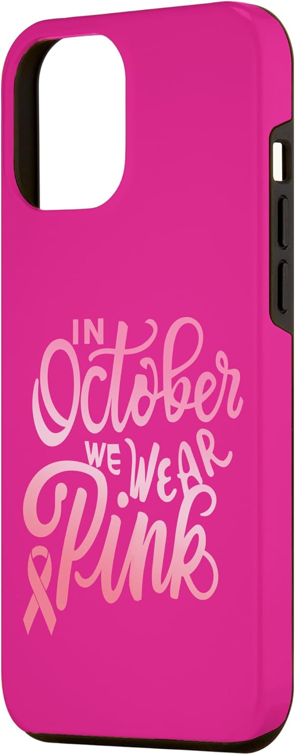 iPhone 13 Pro Max En octubre llevamos conciencia rosa sobre el cáncer de mama, estuche de cinta rosa
