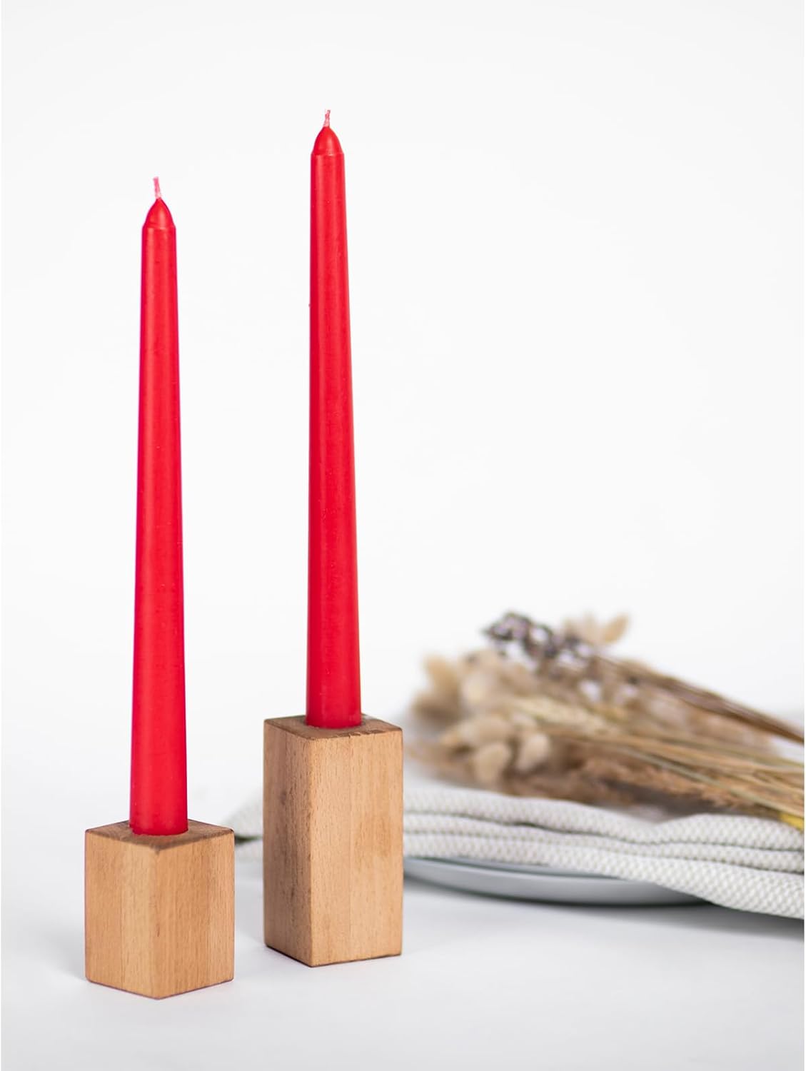 Candwax – Velas cónicas de 12.0in, sin goteo, sin perfume, cera de parafina con mechas de algodón, 10 horas de combustión