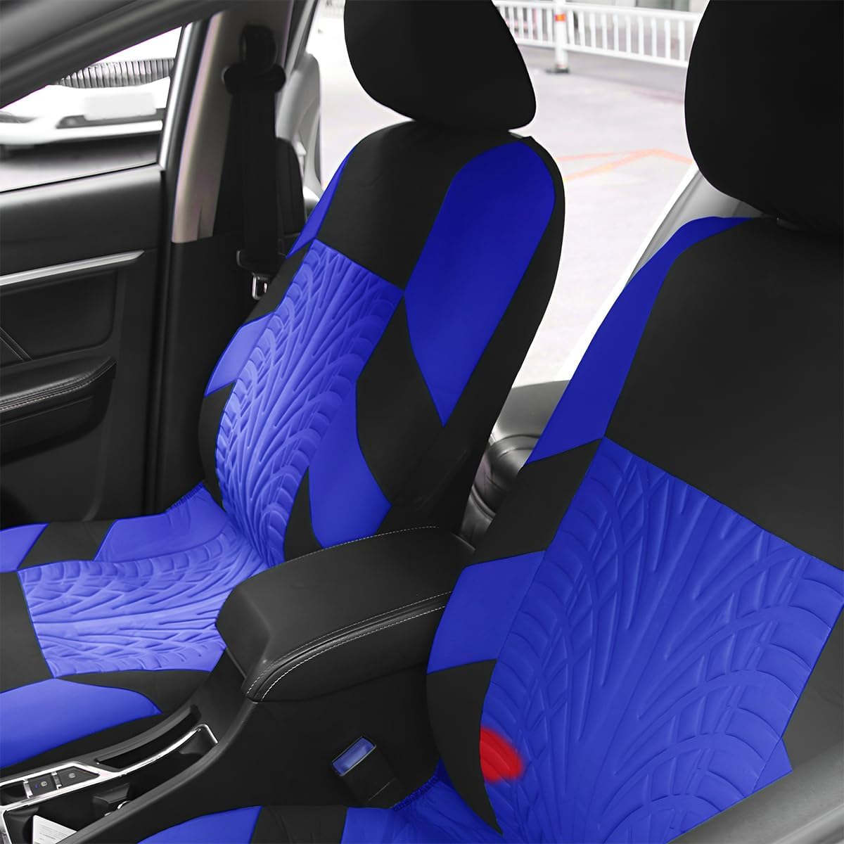 Fundas de asiento delantero de automóvil, 2 protectores de asiento de cubo de poliéster, suaves y transpirables, cojines deportivos de alta calidad,