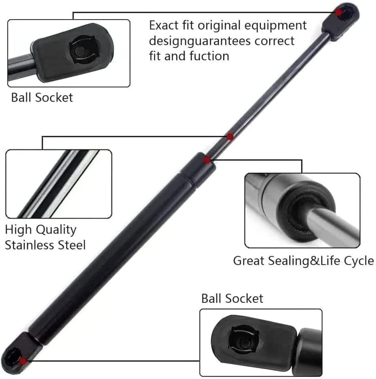 CJLFDC Trunk Gas Struts,for Zafira Mk I (A) (T98) 1999-2005(OEM-90579440)-54.2cm Rear Tailgate Boot Support