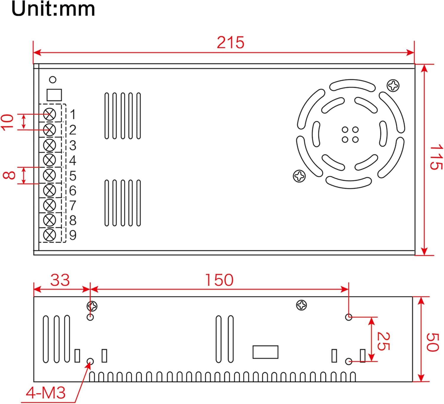 Transformador de fuente de alimentación de conmutación de 600 W 36 V CC adaptador de controlador de CA a CC, convertidor universal regulado para