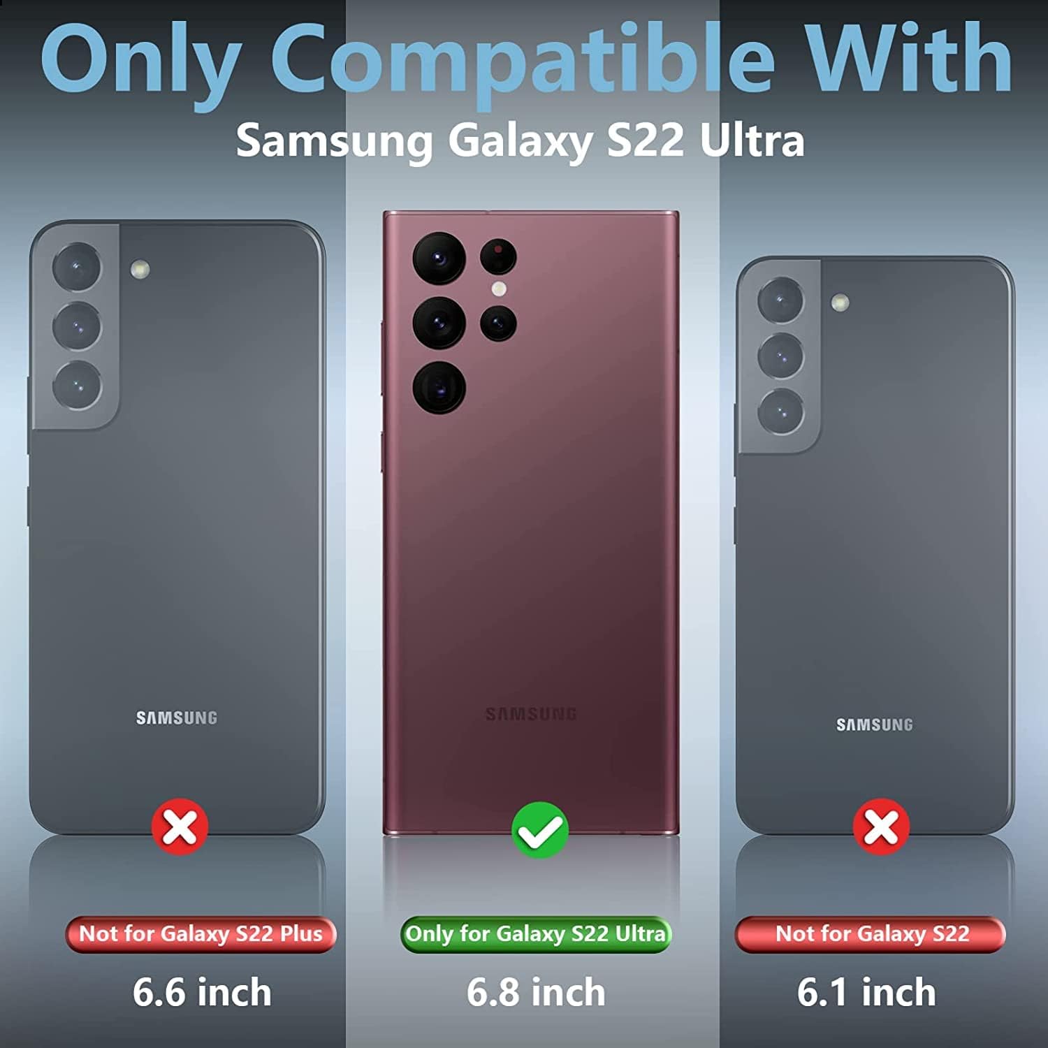 Jeylly Funda para Galaxy S22 Ultra 5G, Samsung S22 Ultra Funda para teléfono con 2 protectores de pantalla, cuerpo completo, resistente, de doble