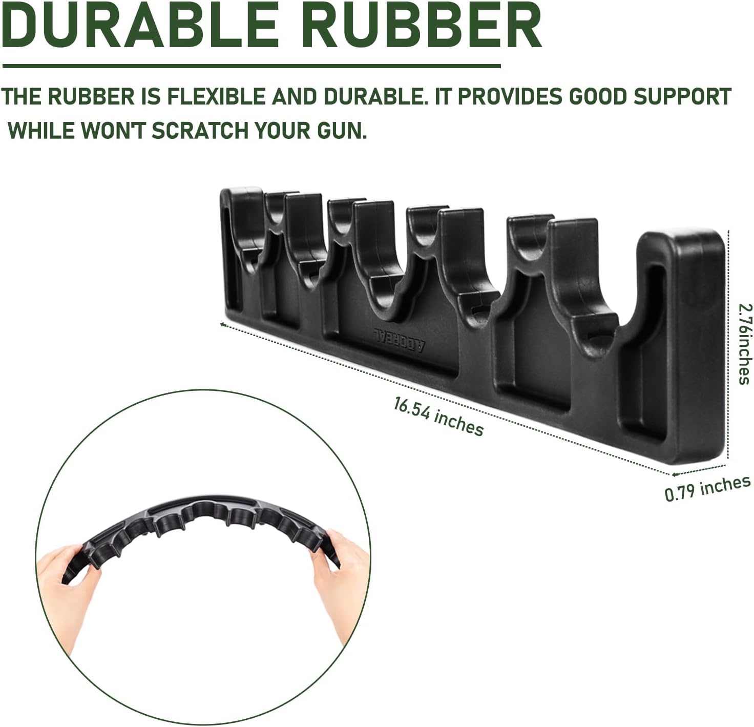 Estante magnético para rifles, estante de goma duradero para almacenamiento de armas, soporte magnético para pistola en gabinete de pistola,