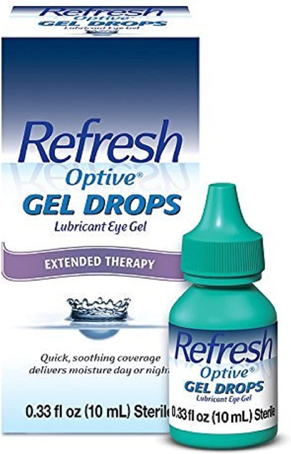 Refresh Optive Gel Drops – Gel lubricante para ojos, 0.33 onzas líquidas (paquete de 2) estéril, el embalaje puede variar