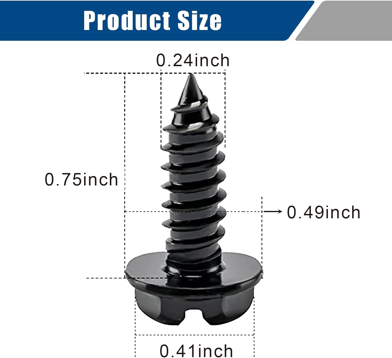 Jawmoy 8 tornillos para matrícula, pernos de matrícula de vehículos domésticos, tornillos de acero inoxidable a prueba de óxido, kit de tornillos
