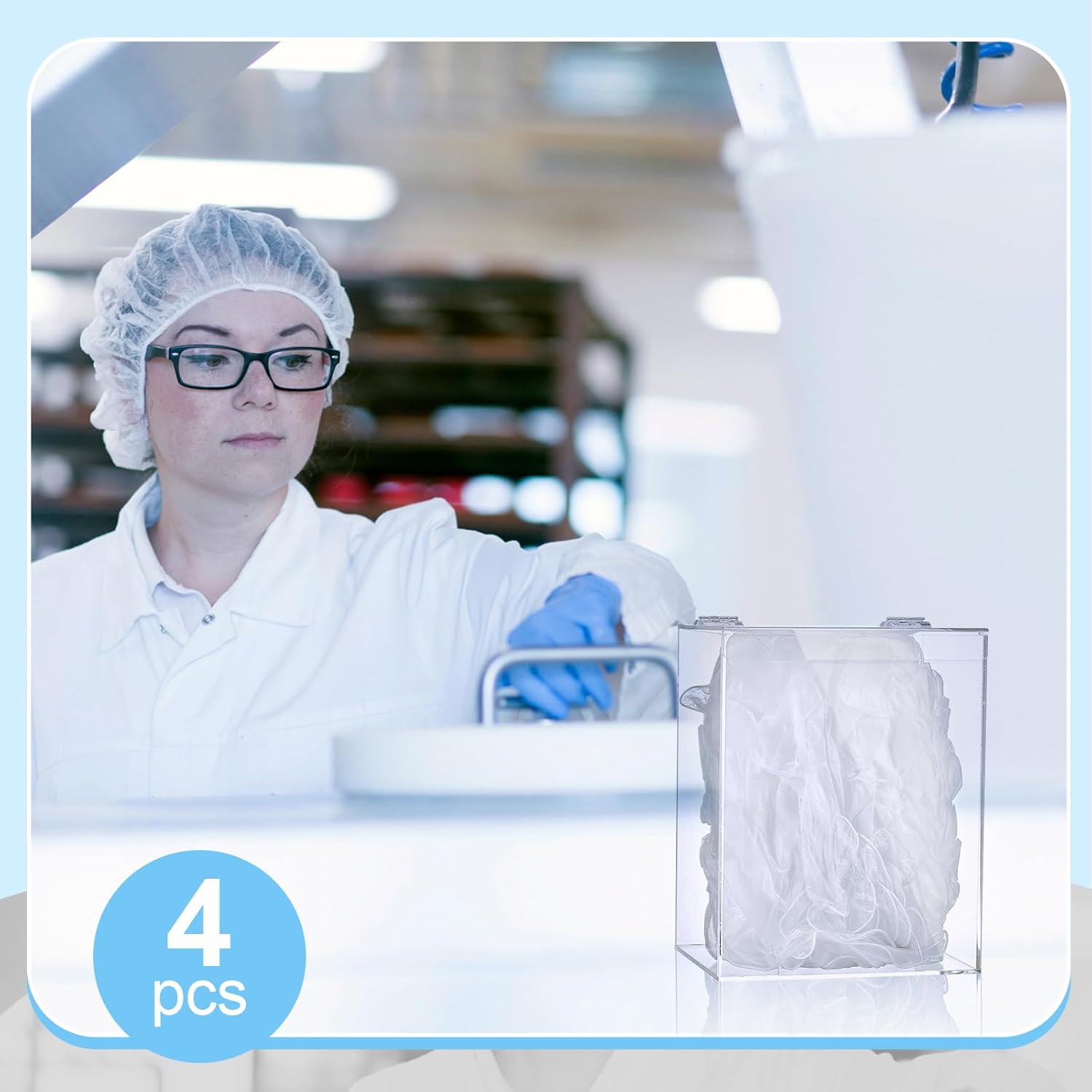 Kathfly 4 unidades de dispensador de acrílico para redecilla, bolsas de Emesis, soporte de acrílico transparente para montaje en pared para redes y