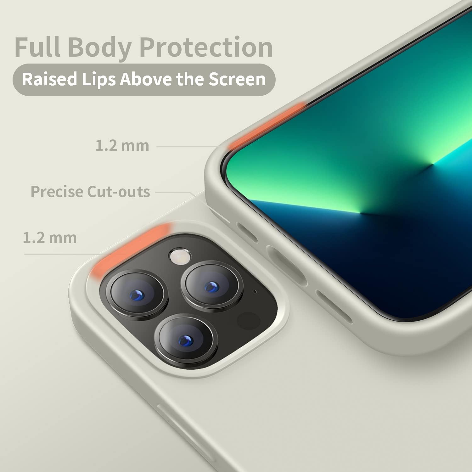 Cordking – Funda protectora de silicona diseñada para iPhone 13, ultra delgada, a prueba de golpes con forro de microfibra suave antiarañazos, de