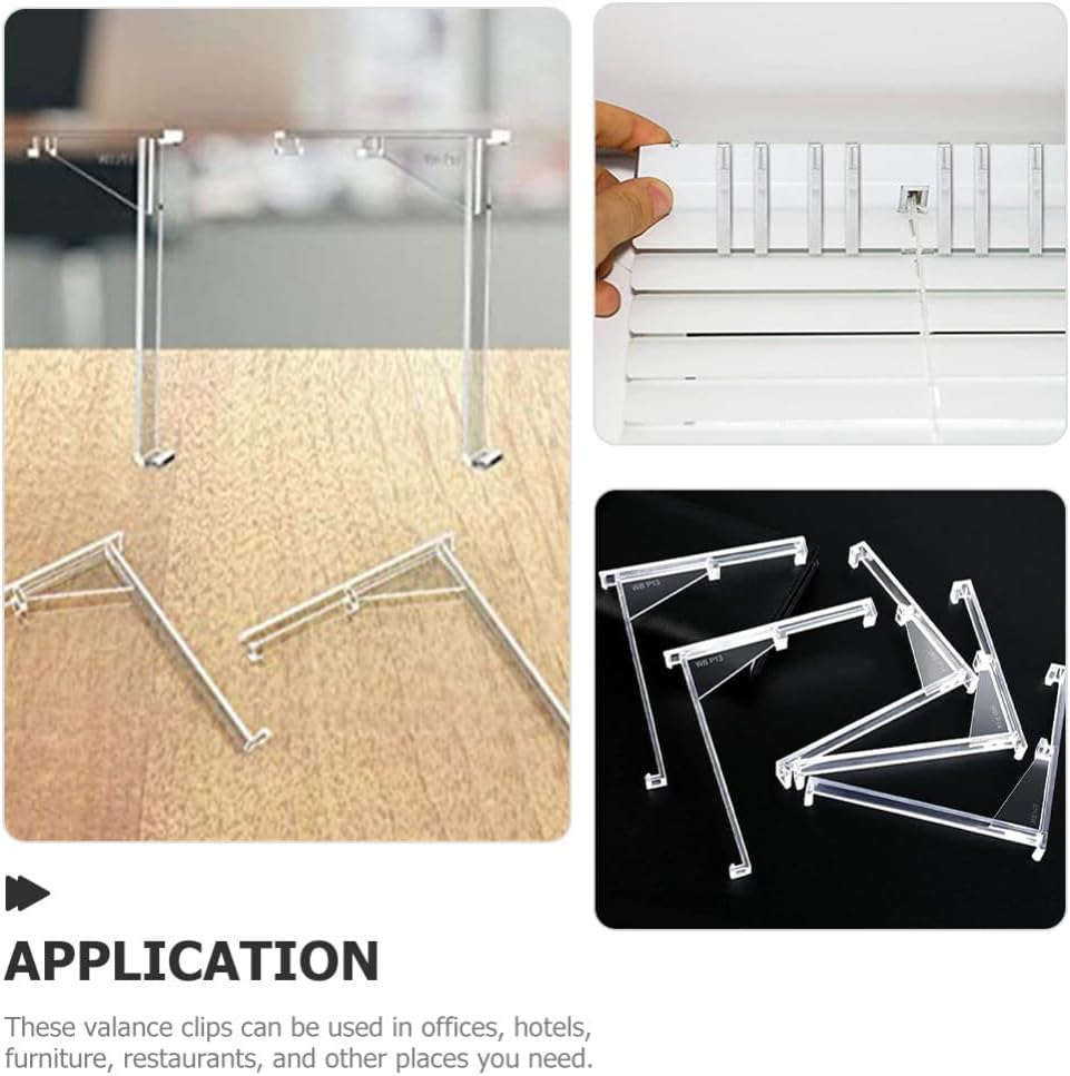 Uonlytech 4 clips de cenefa de cortina ciega, clips verticales para cortinas, clips de cenefa de plástico
