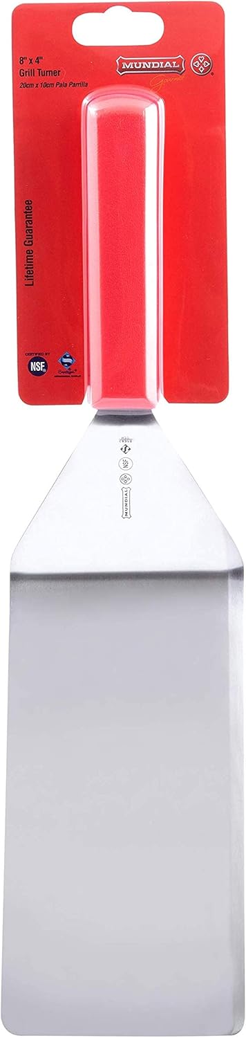 Mundial Serie 5600 Espátula Turner 8 X 4 Pulgadas Mango Rojo