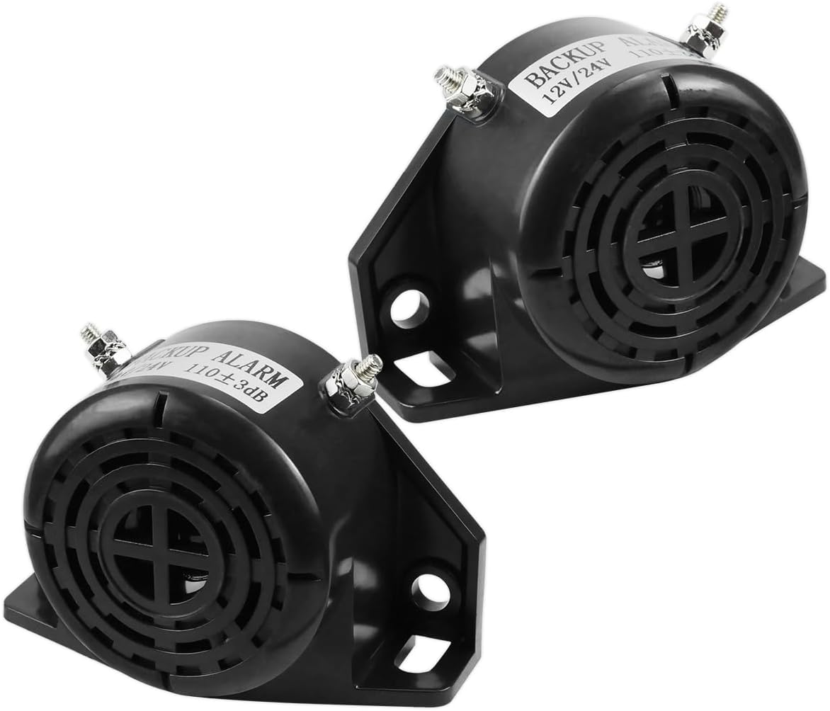 ANODZU Alarma de respaldo de 12 V-24 V 110 3 DB fuerte impermeable para semi camiones, furgonetas, automóviles, motocicletas, vehículos,