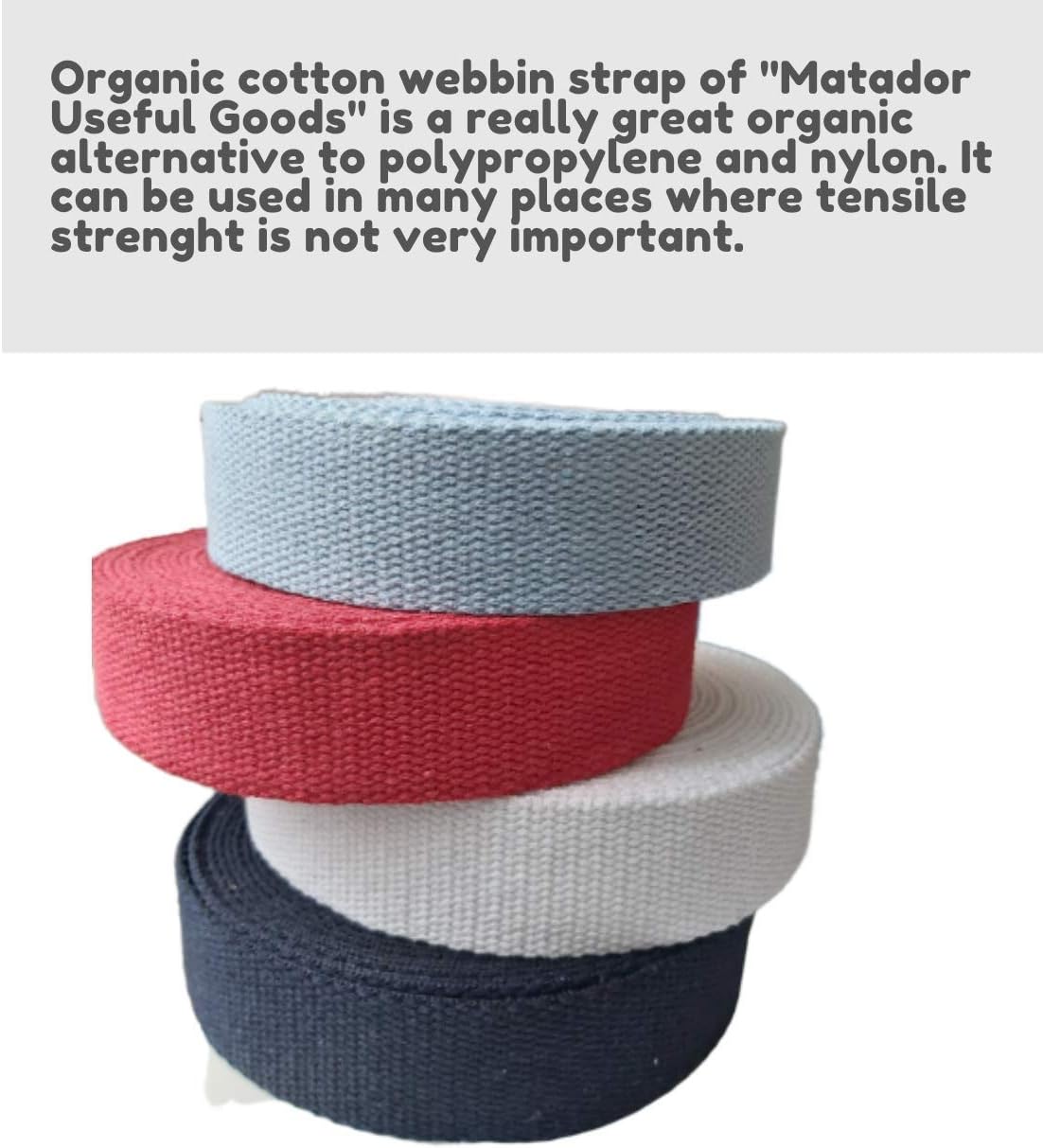 Correas de algodón pesado de 1 12 pulgadas – Correas para artes y manualidades – (rojo, 10 yardas) – MATADOR USEFUL GOODS