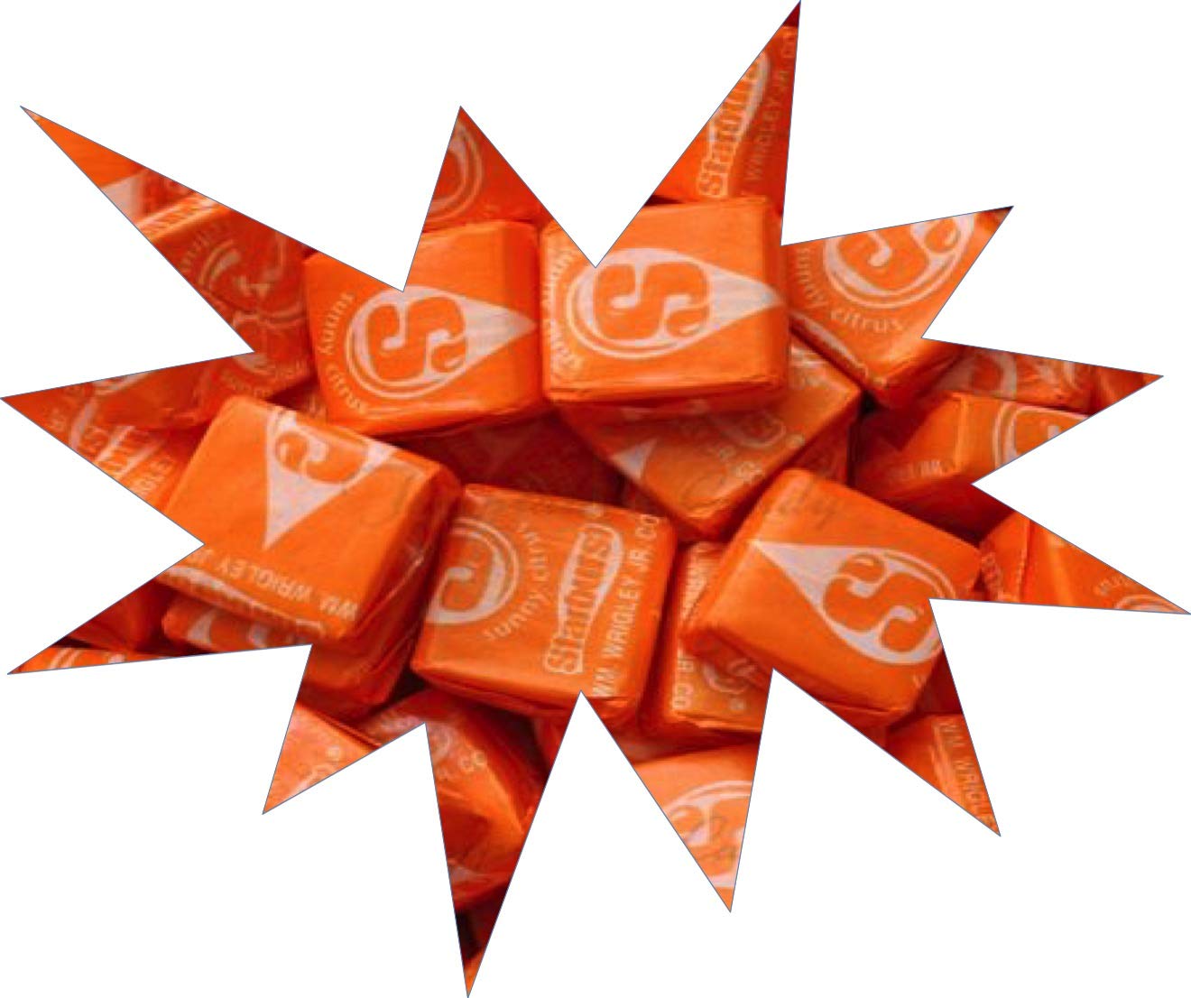 Orange Starburst – Masticables de frutas envueltos individualmente, 1 libra completa, caramelo masticable con sabor a cítricos, ideas de regalo