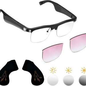 Gafas de sol inteligentes con Bluetooth  Gafas de sol fotocromáticas 2 en 1 y lentes de filtrado de luz azul  Orejeras de alta fidelidad  Lentes de Gafas de sol inteligentes con Bluetooth  Gafas de sol fotocromáticas 2 en 1 y lentes de filtrado de luz azul  Orejeras de alta fidelidad  Lentes de