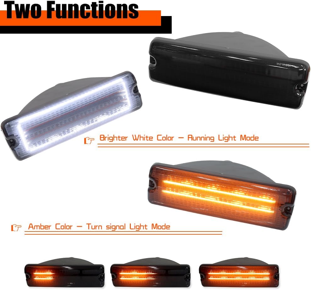 Para Dodge D150, D250, D350, W150, W150, W150, W250e, W350 Ramcharger, 1991 Dodge D150S, W150S Luces direccionales de estacionamiento delanteras