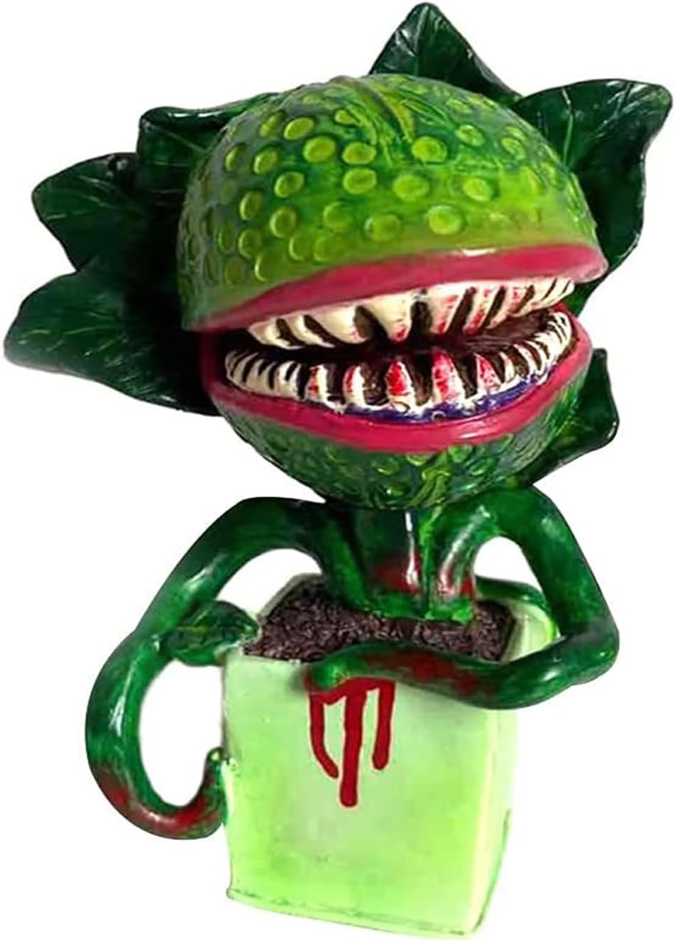 BinaryABC Figura de planta de piraña de terror de Halloween, estatua de jardín de flores, figuras de plantas caníbales, accesorios aterradores de