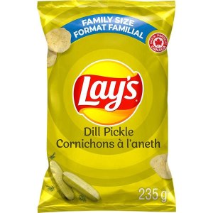 Lay’s – Papas fritas con sabor a pepinillos encurtidos, bolsa tamaño familiar Lay’s – Papas fritas con sabor a pepinillos encurtidos, bolsa tamaño familiar