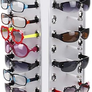 44 pares de exhibidores de lentes de sol, soporte giratorio comercial de 360, soporte de almacenamiento independiente para lentes con espejo, 44 pares de exhibidores de lentes de sol, soporte giratorio comercial de 360, soporte de almacenamiento independiente para lentes con espejo,