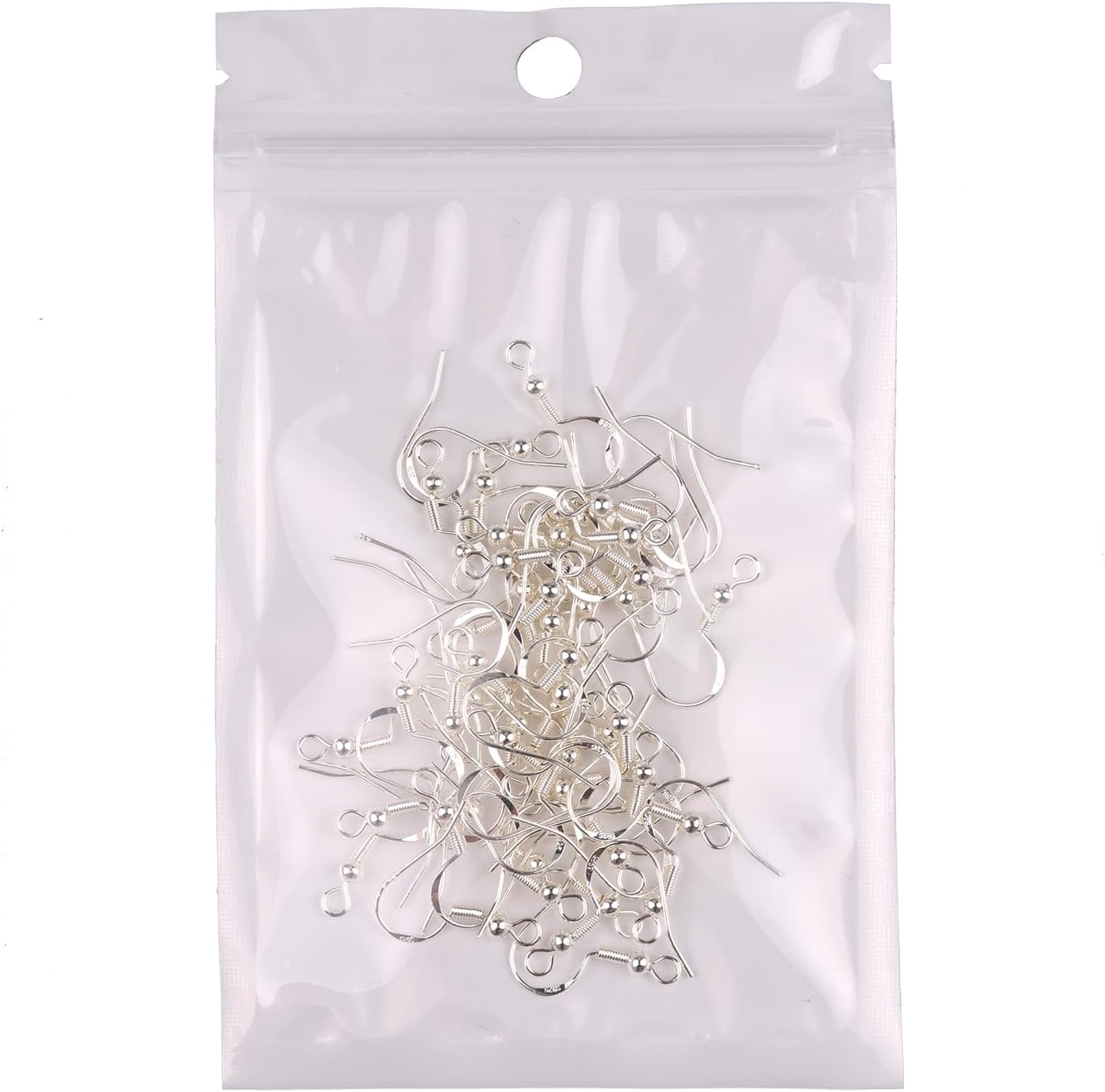 Ganchos para aretes de plata de ley 925, 50 unidades, ganchos para aretes para fabricación de joyas, ganchos hipoalergénicos para aretes, cables de