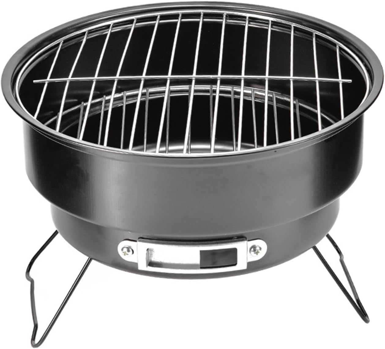 Barbacoa redonda portátil de 10 pulgadas, parrilla de carbón con mango para cocina al aire libre, hogar, barbacoa, picnic, camping