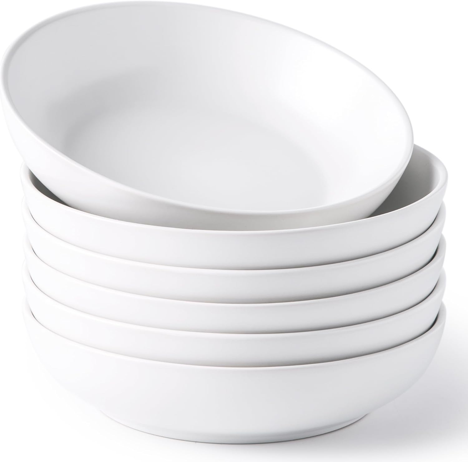 AmorArc Juego de 6 cuencos de cerámica para pasta de 8.5 pulgadas, cuencos grandes de 32 onzas para cocina, cuencos anchos para pasta, ensalada,
