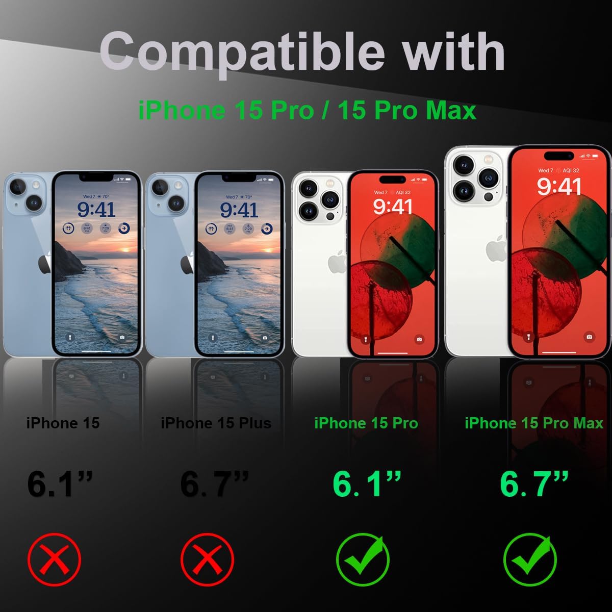 3+1 Compatible con iPhone 15 Pro y iPhone 15 Pro Max, protector de lente de cámara de vidrio templado 9H, anillo individual de metal, protector de