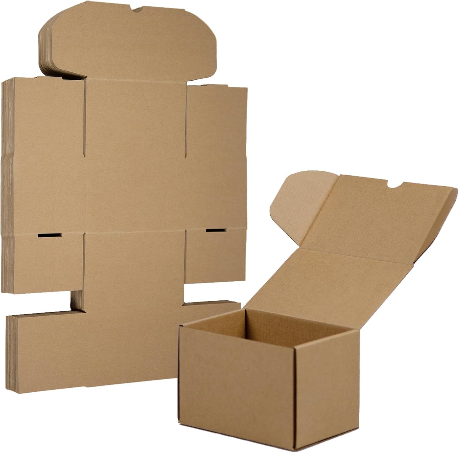 Juego de 25 cajas de envío de 6 x 4 x 4 pulgadas, cajas de cartón corrugado marrón para embalaje de pequeñas empresas