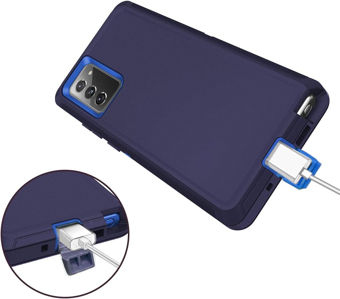I-HONVA Funda para Galaxy Note 20 a prueba de golpes, protección de cuerpo completo 3 en 1 sin protector de pantalla Funda resistente para Samsung