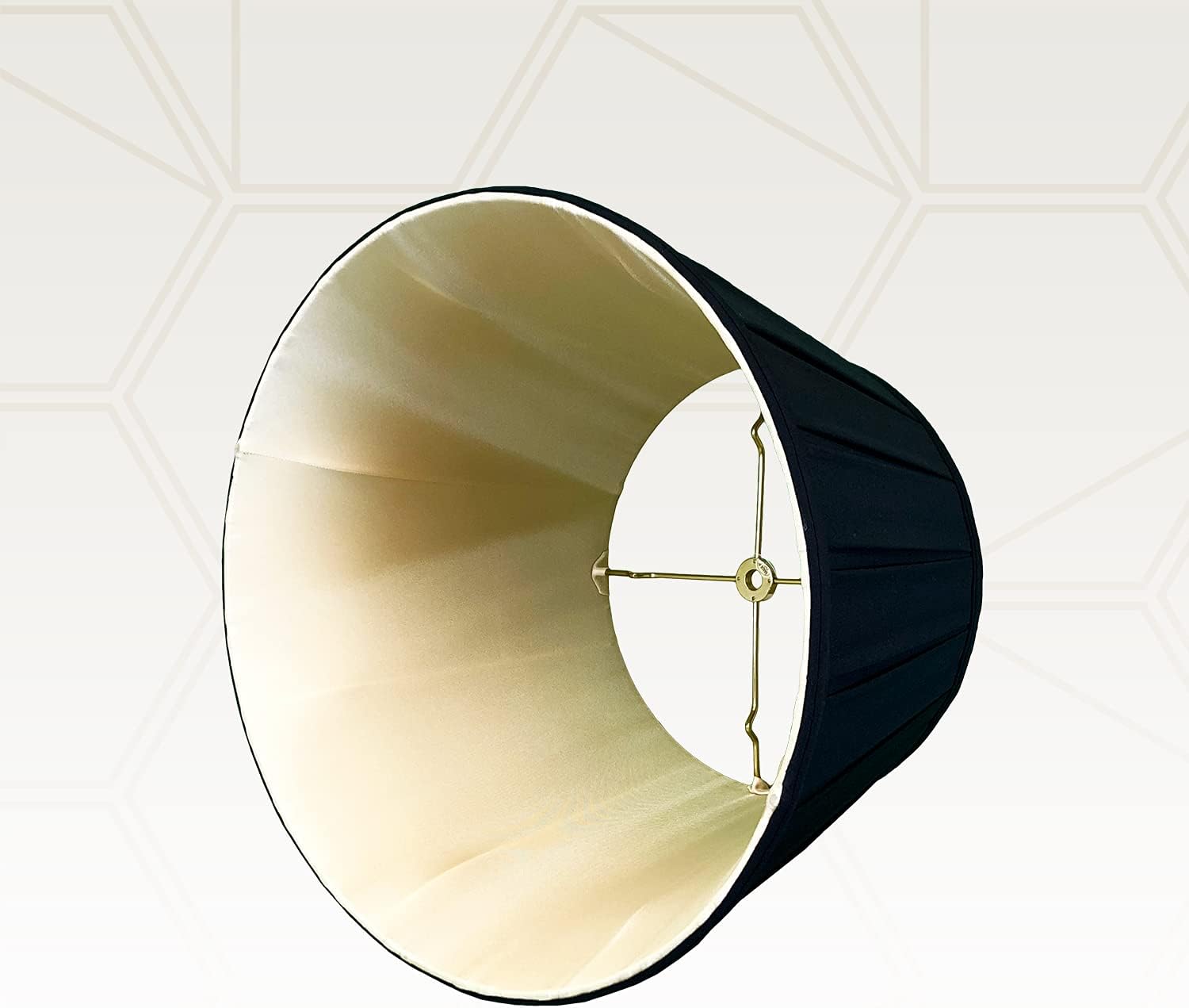 Royal Designs Empire – Pantalla plisada para lámpara básica, color negro y dorado, 12.5 x 20 x 13.5 pulgadas