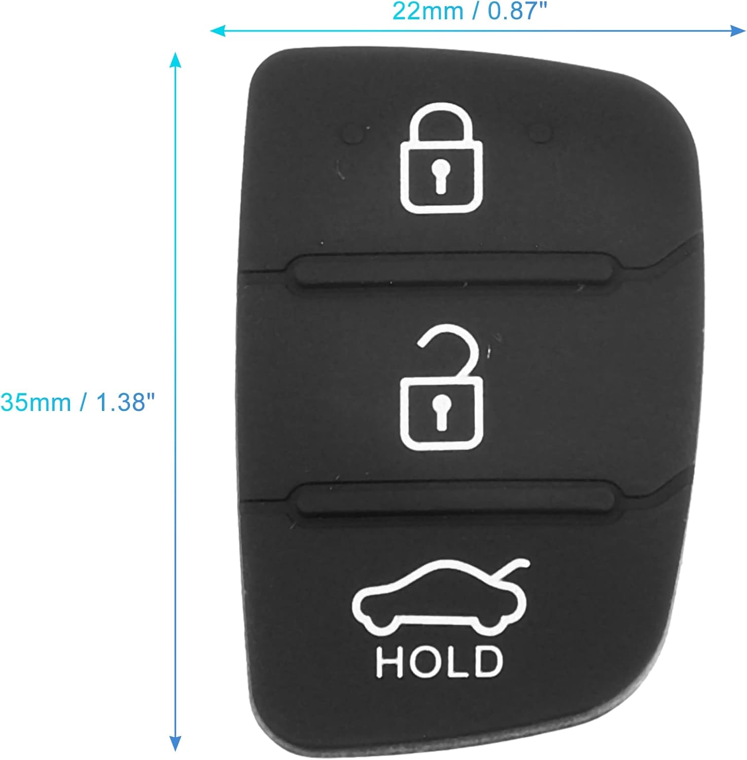 X AUTOHAUX Funda de goma para mando a distancia de automóvil de 3 botones para Hyundai