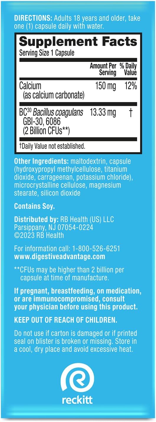 Digestive Advantage probiótico diario, 30 cápsulas (Paquete de 3)