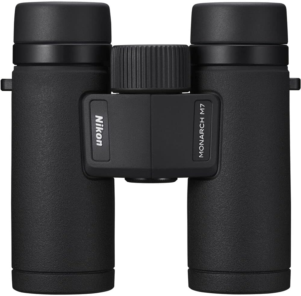 Nikon Paquete de prismáticos Monarch M7 de 8 x 30 con arnés binocular + adaptador de teléfono inteligente a binocular + kit de limpieza de lentes de