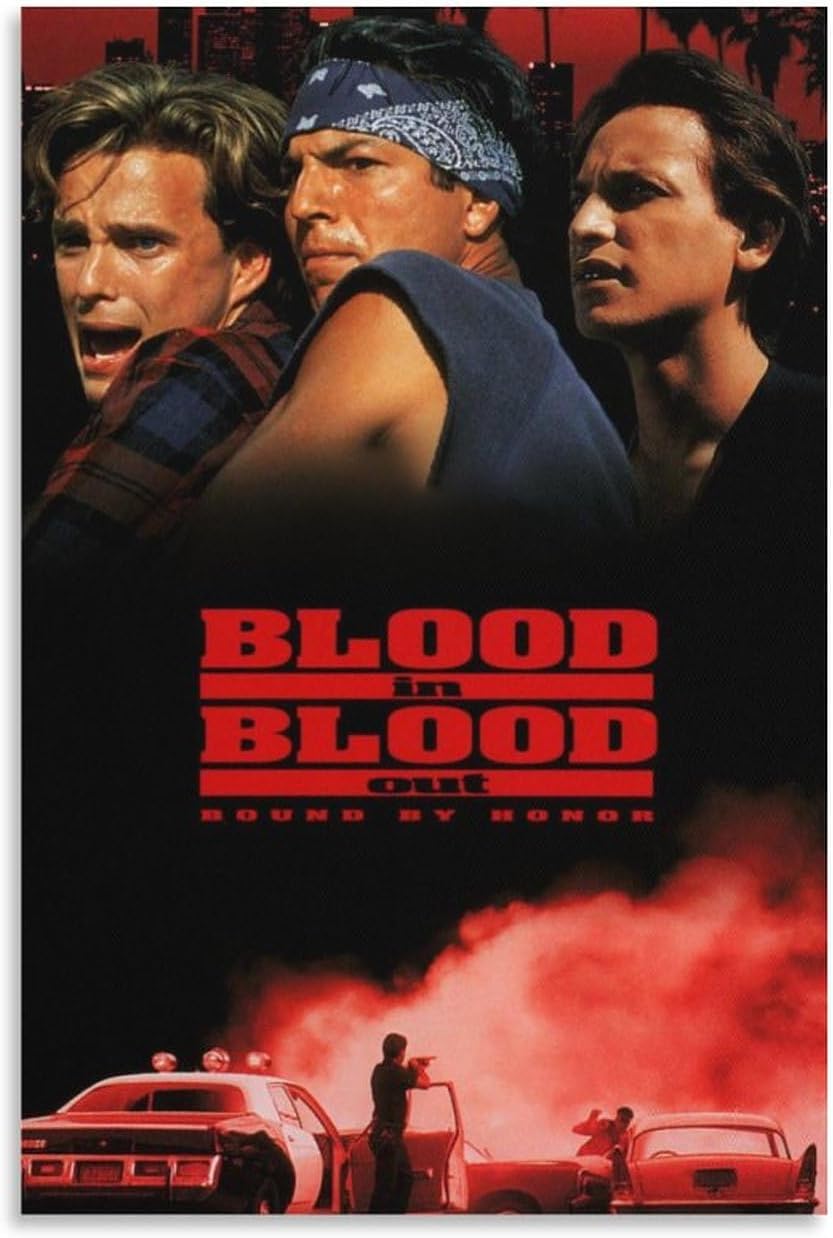 Póster de película con texto en inglés “Blood in Blood Out” para dormitorio, decoración de pared, pinturas artísticas en lienzo, decoración de