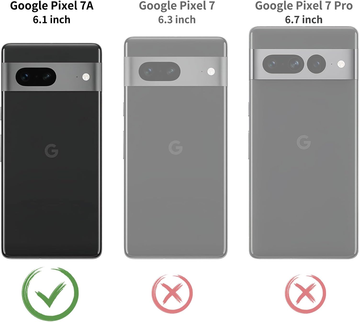 Funda tipo cartera desmontable 2 en 1 para Google Pixel 7A con soporte para tarjeta de crédito, bloqueo RFID, funda protectora de piel sintética