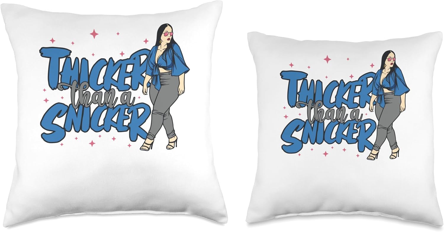 Thicker Shopp Melanin – Almohada divertida para mujer, más gruesa que un Snicker, 18 x 18 pulgadas, multicolor