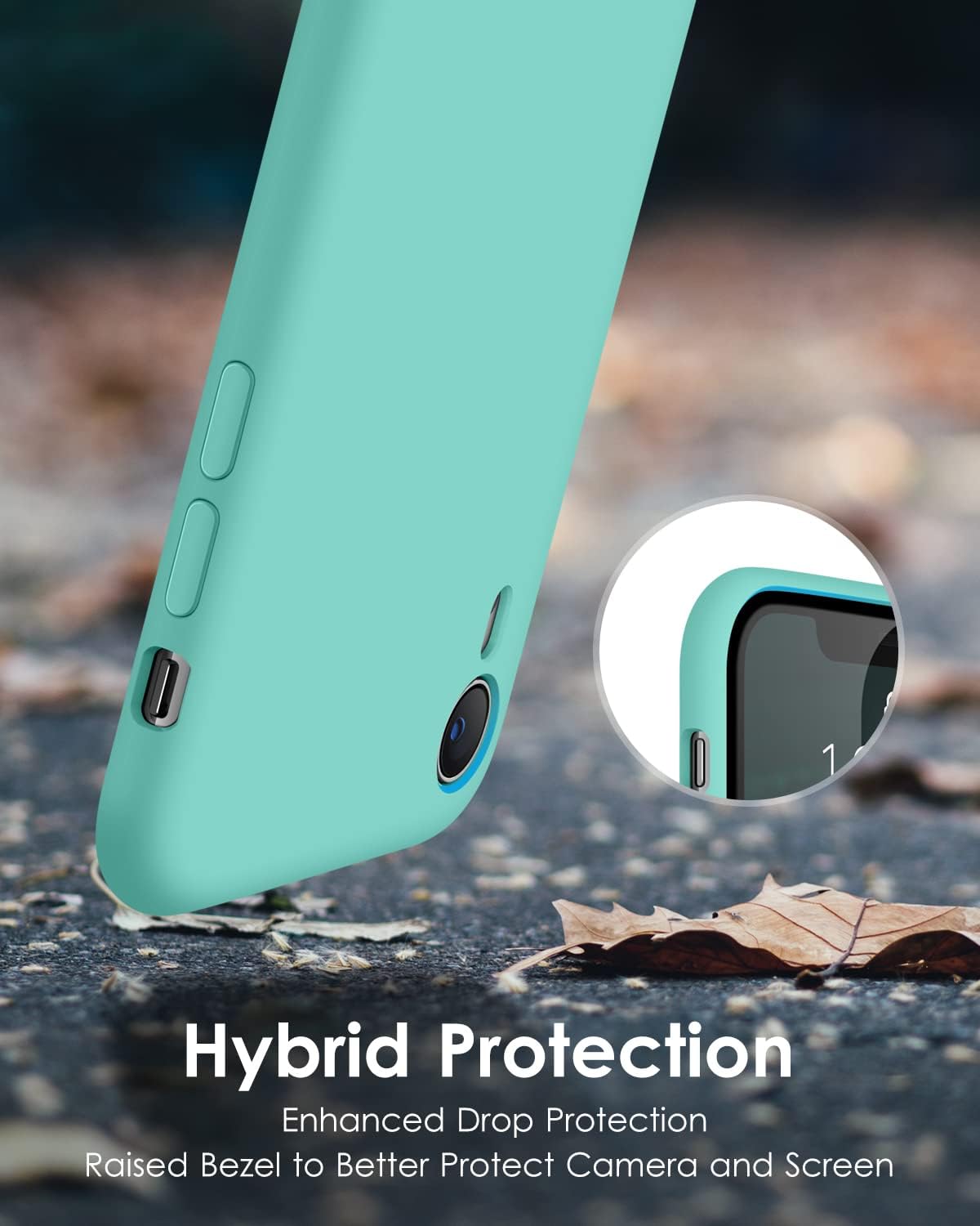 DTTO Compatible con iPhone XR, silicona líquida ultra delgada, suave de primera calidad protección contra caídas de grado militar Funda protectora